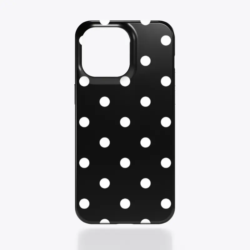 Black White Polka Dot Seamless Pattern